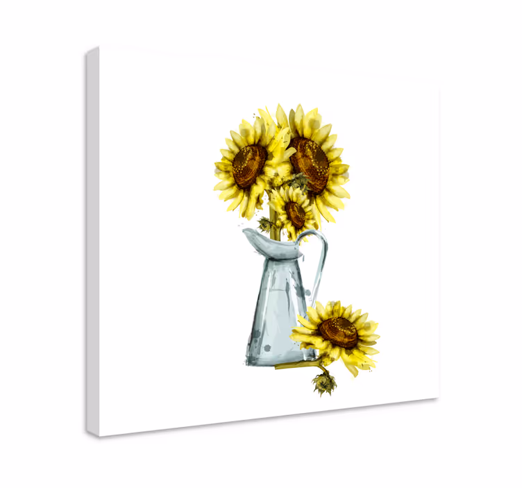 Blomster og planter lærredsbillede solsikker i kande - TenStickers
