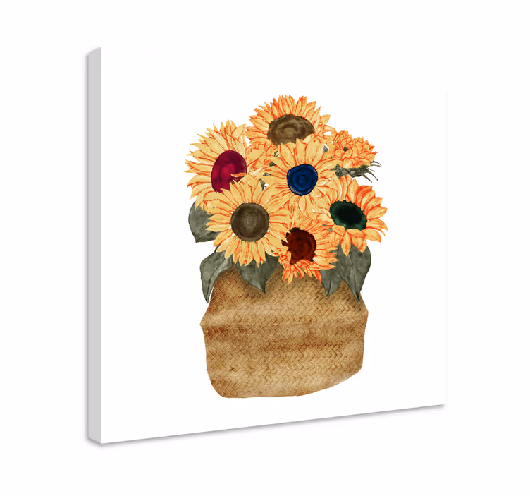 Solbuket blomster og planter lærredsbillede - TenStickers