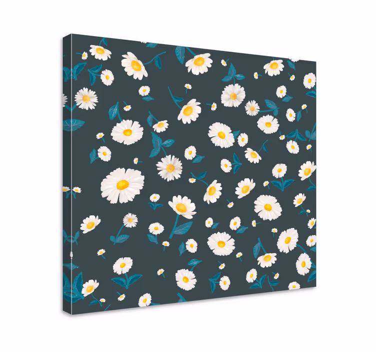 Tusindfryd mønster blomster og planter lærredsbillede - TenStickers