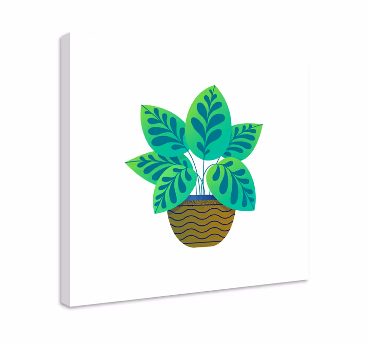 Frodigt grønt løv blomster og planter lærredsbillede - TenStickers