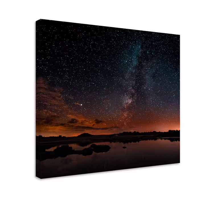 Landskab lærred stjernehimmel - TenStickers