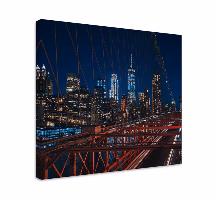 Brooklyn bridge udsigt by lærredsbillede - TenStickers