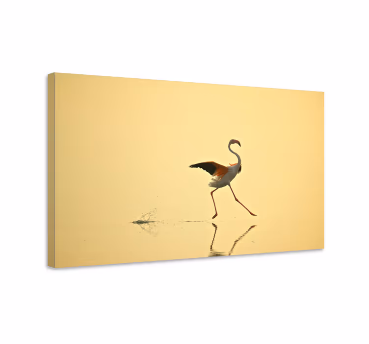 Fugl lærredsbillede elegant flamingo dans - TenStickers