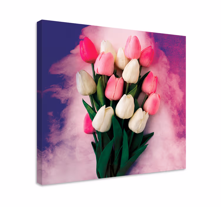 Farverige tulipaner blomster lærred - TenStickers