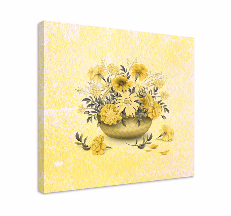 Blomster og planter lærredsbillede gult blomsterarrangement - TenStickers