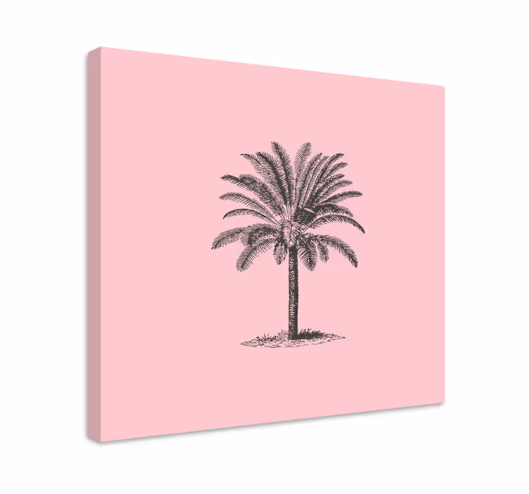 Pink palmetræ design lærred væg kunst - TenStickers