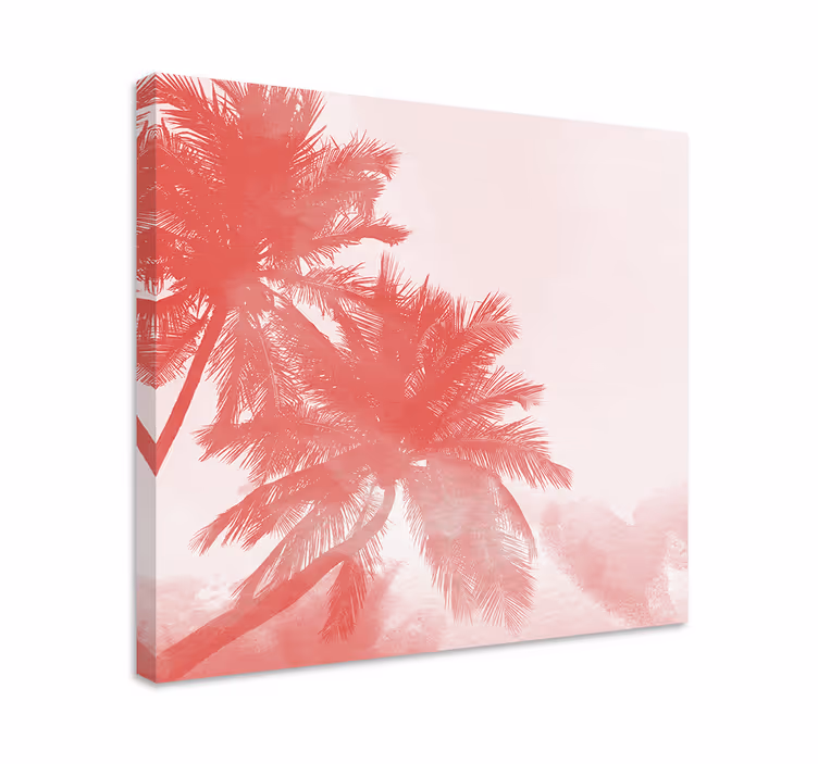 Blomster og planter lærredsbillede palme træ omrids - TenStickers