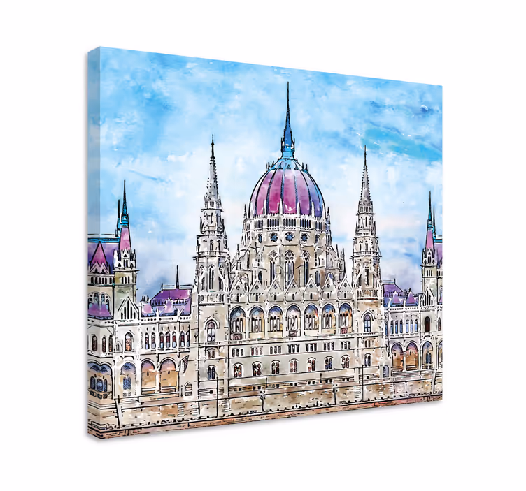 Budapest parlamentsbygning by lærredsbillede - TenStickers