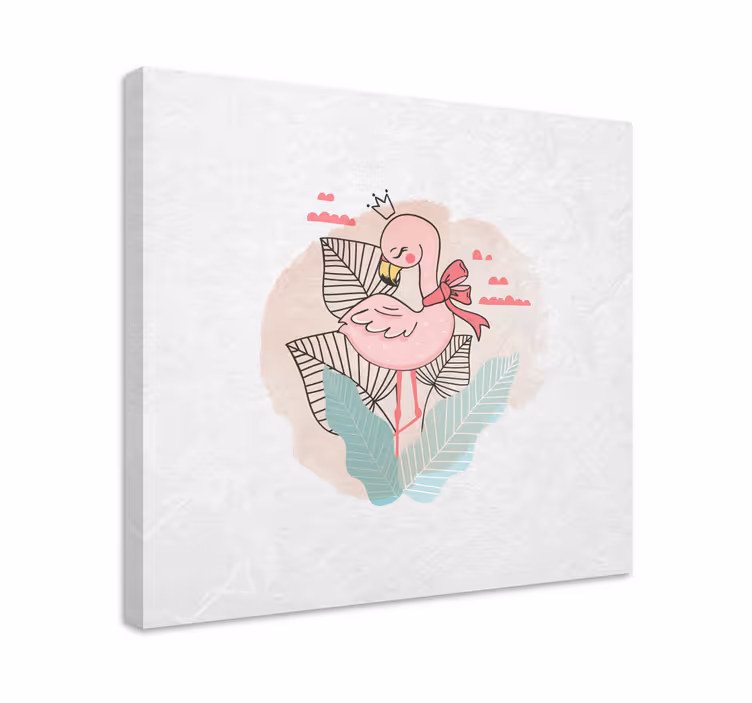 Dyre billeder på lærred flamingo med bånd - TenStickers