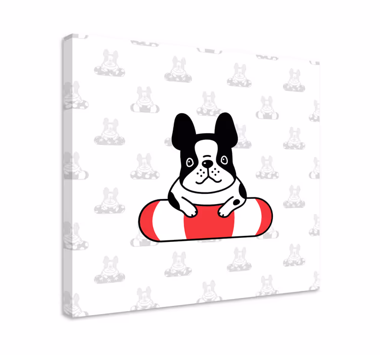 Hunde lærredsbillede sød fransk bulldog - TenStickers