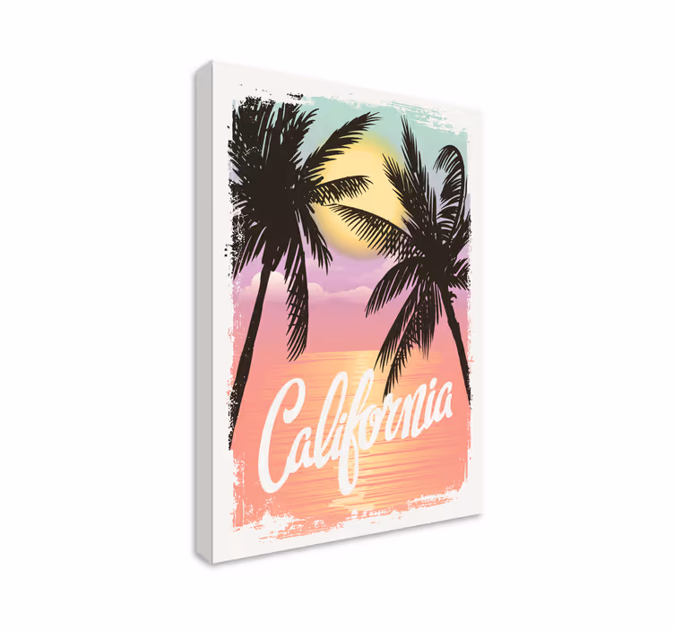 By lærredsbillede californisk solnedgangsstemning - TenStickers
