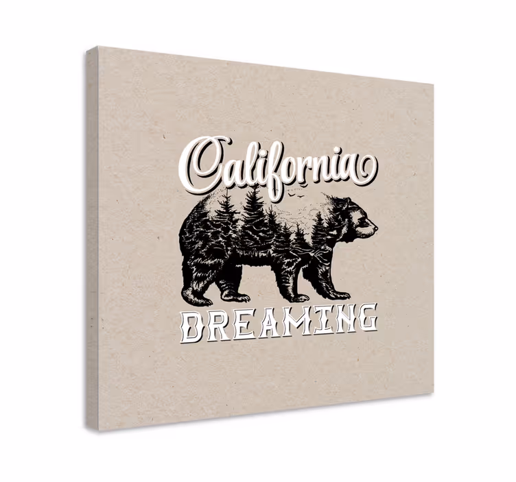3d lærred california bjørn eventyr - TenStickers