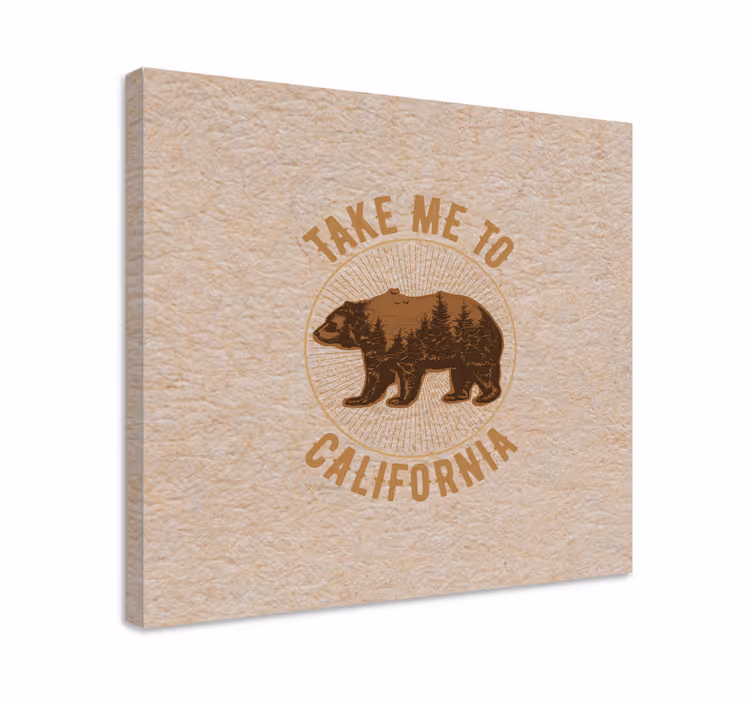 Dyre billeder på lærred california bear symbol - TenStickers