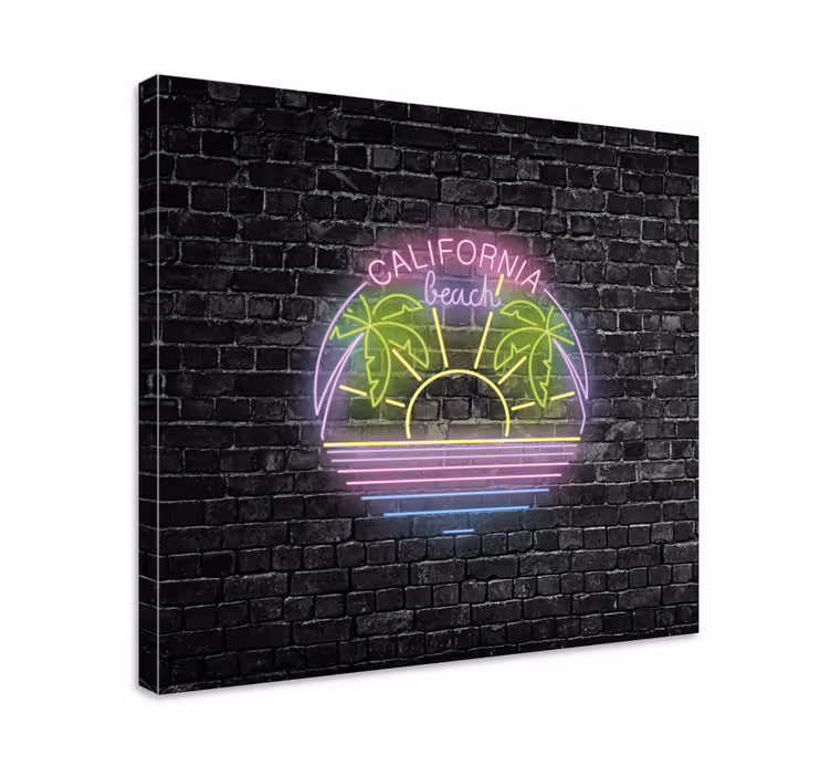 California beach neon by lærredsbillede - TenStickers