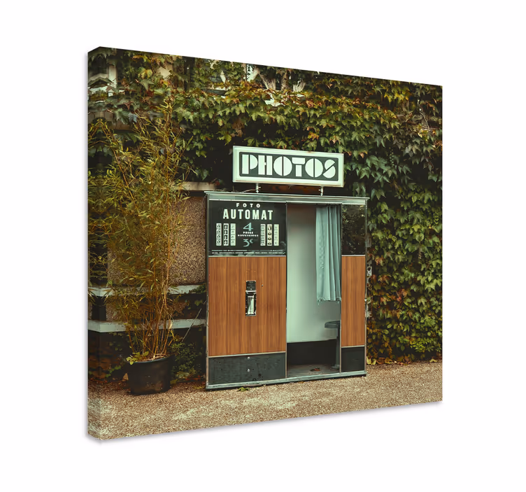 Grøn gammel fotoautomat retro lærredskunst - TenStickers