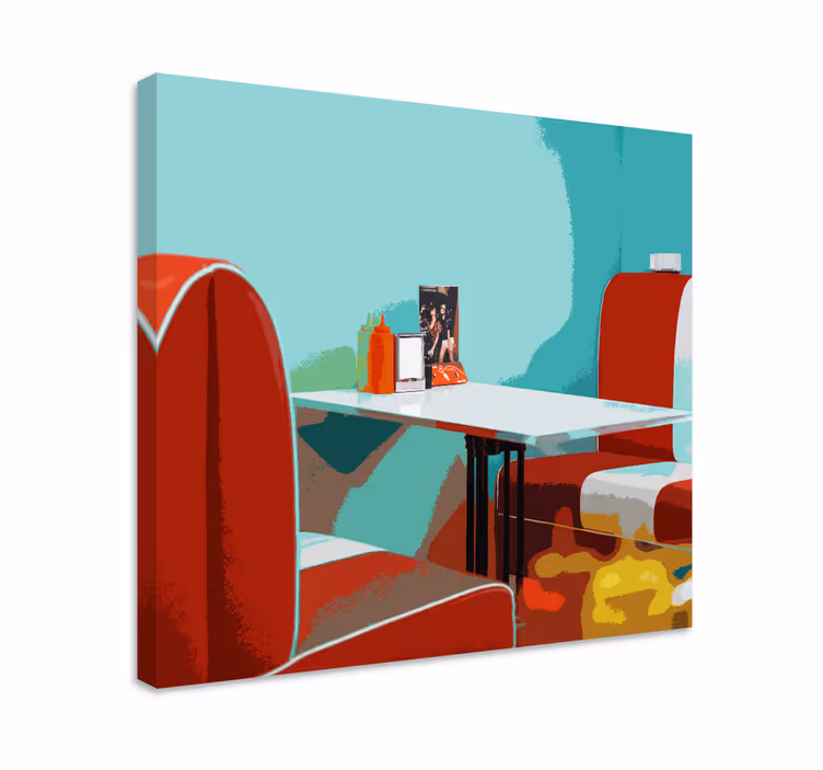 Retro restaurant lærred billeder stue - TenStickers
