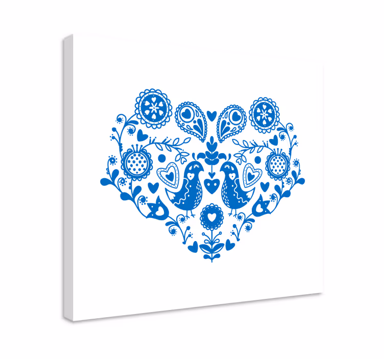 Hjerte form blomst lærred - TenStickers