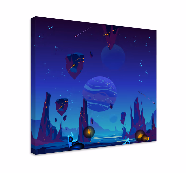 Børne lærredsbillede kosmisk eventyrscene - TenStickers