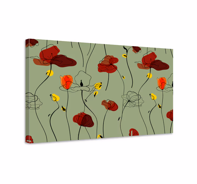 Blomster og planter lærredsbillede valmue motiv - TenStickers