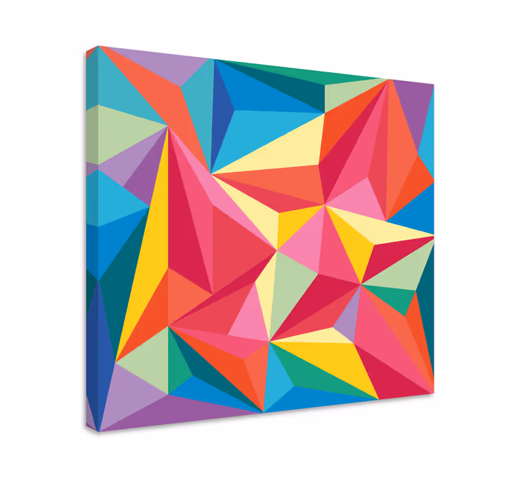 Farverigt trekantmønster geometrisk lærredsbillede - TenStickers