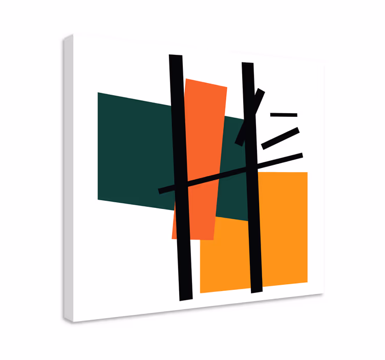 Kvadrater og rektangler kunst geometrisk lærred - TenStickers