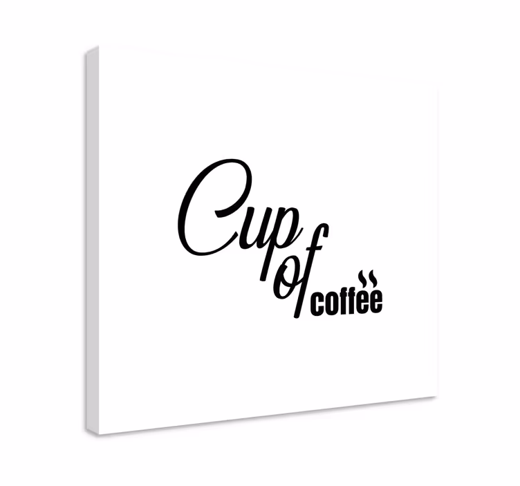 Kop kaffe minimalistisk stil citat lærred - TenStickers