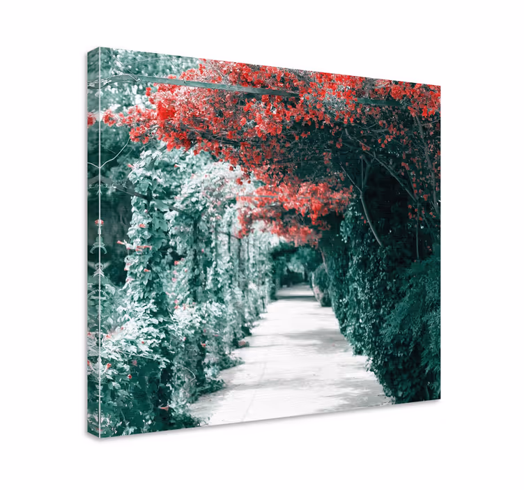 Blomster og planter lærredsbillede farverig blomstersti - TenStickers