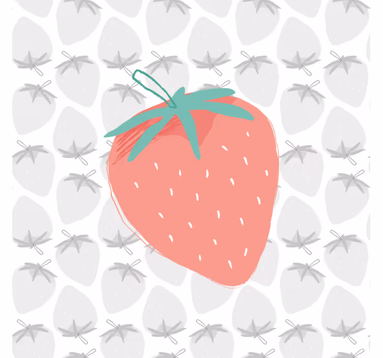 Frugt lærredsbillede jordbær illustration - TenStickers