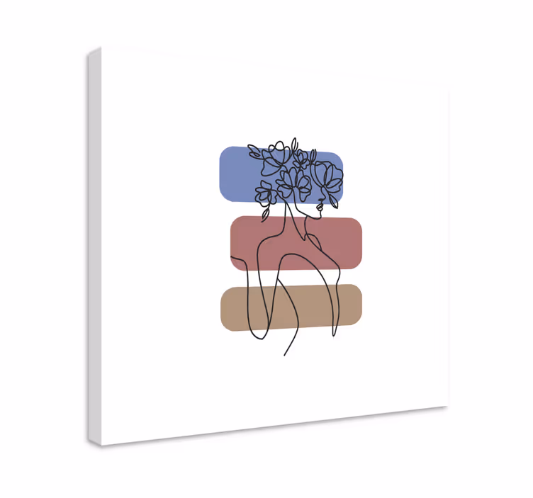 Blomster og planter lærredsbillede minimalistisk figur - TenStickers