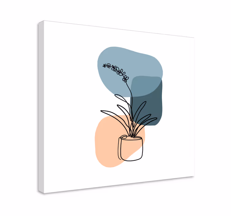 Blomster og planter lærredsbillede stiliserede planteformer - TenStickers