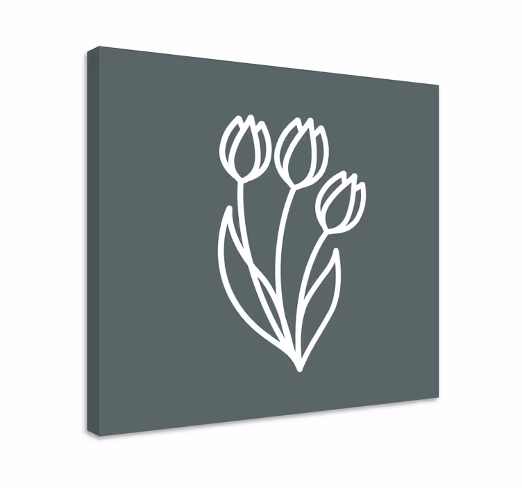 Søde hvide tulipaner blomster lærred - TenStickers