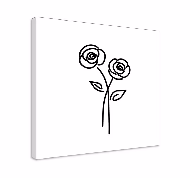 Par roser minimalistisk design blomster lærred - TenStickers