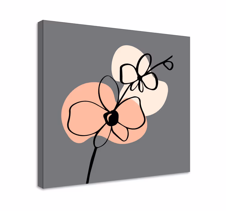 Blomster og planter lærredsbillede abstrakte blomsterformer - TenStickers