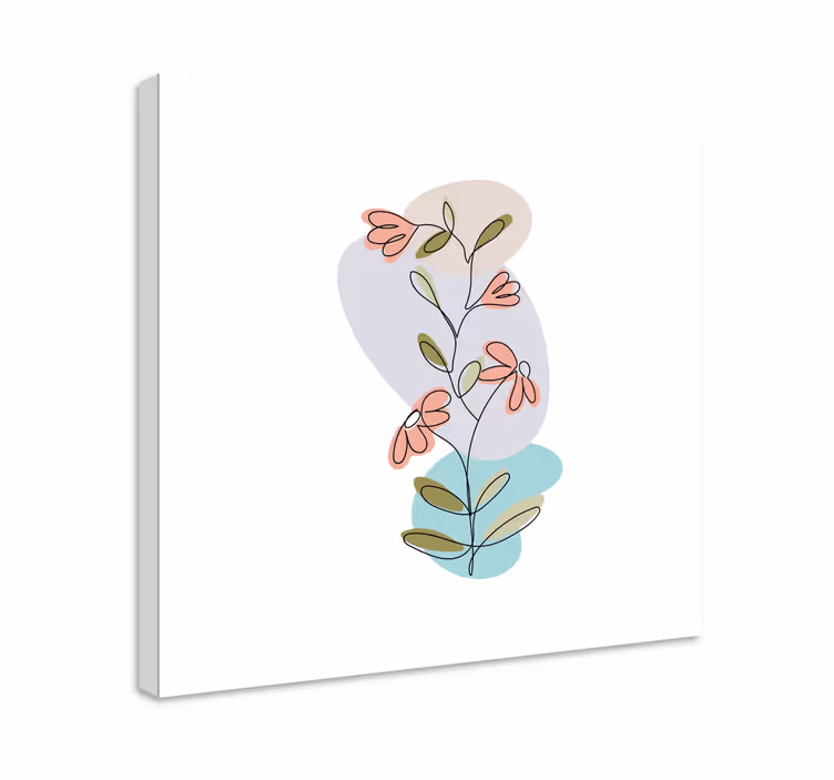 Blomster og planter lærredsbillede botanisk komposition - TenStickers