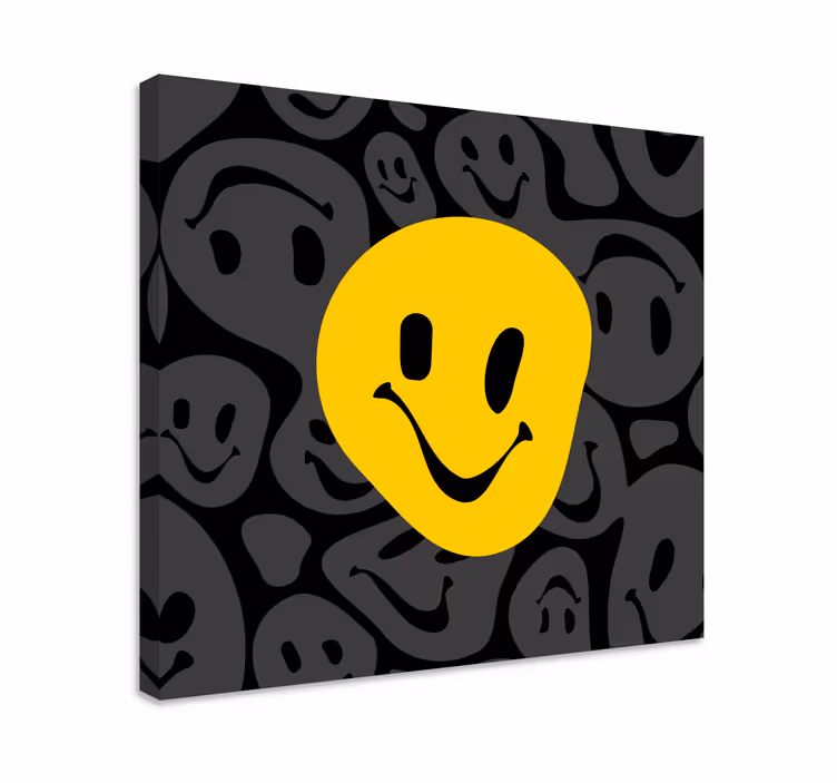 Gul smiley ansigt teen lærred udskrifter - TenStickers