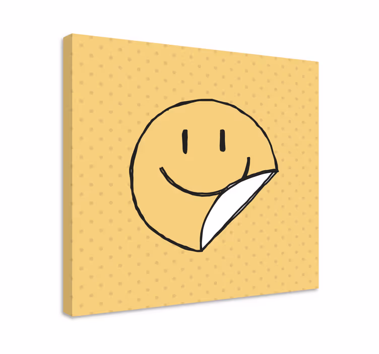 Alfabet lærredsbillede med smiley ansigt emotikon - TenStickers