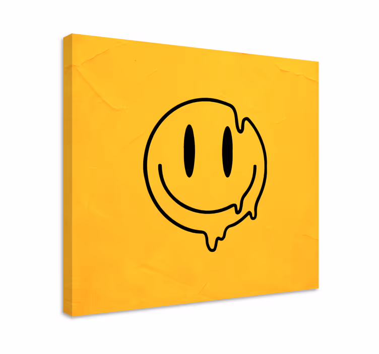 Flydende smiley ikon lærred kunsttryk - TenStickers