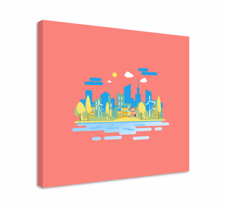 By lærredsbillede moderne urban landskab - TenStickers