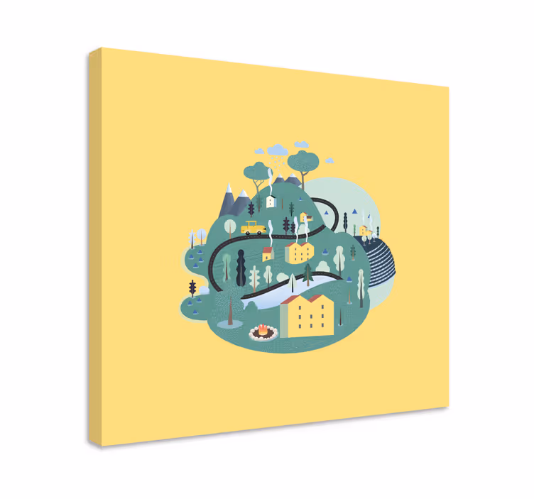 Charming countryside scene by lærredsbillede - TenStickers