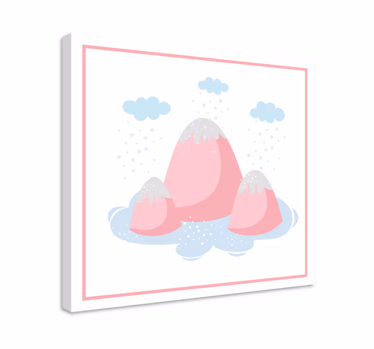 Elegant lærredsbillede pink bjergscene - TenStickers