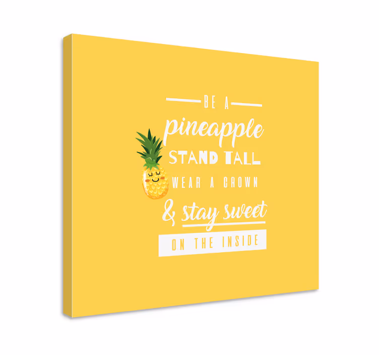 Sjovt citat med ananas citat lærredskunst - TenStickers
