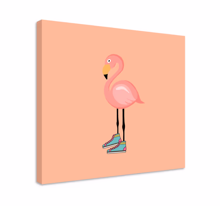 Fugl lærredsbillede stilfuld flamingo skater - TenStickers