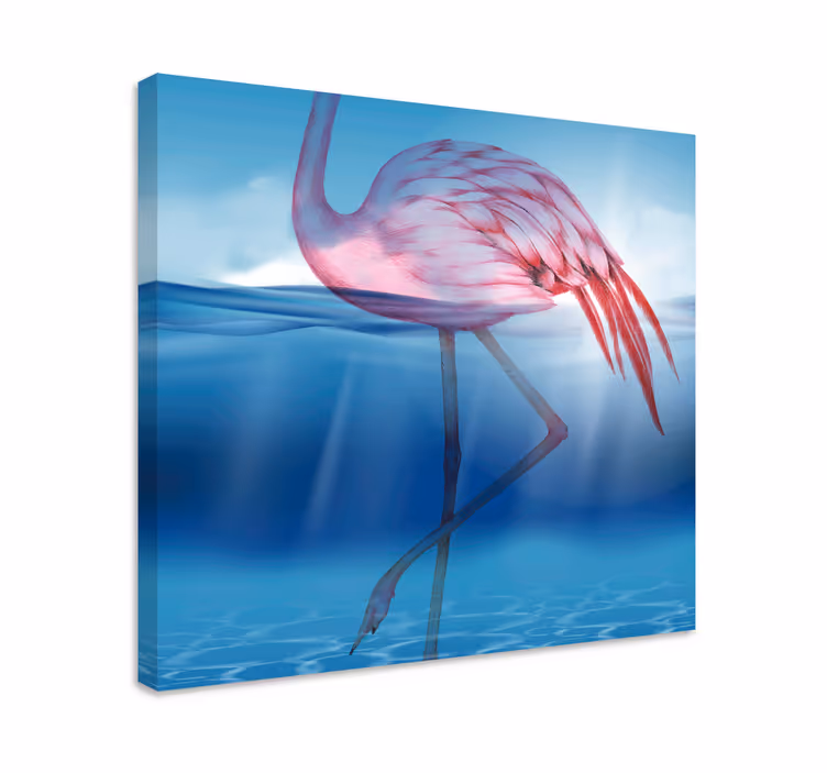 Fugl lærredsbillede elegant flamingo pose - TenStickers