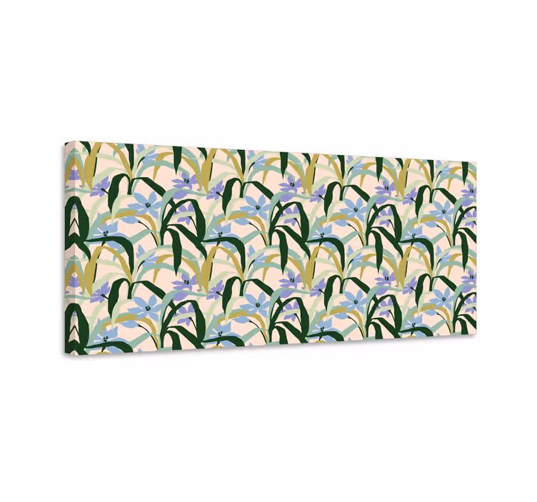 Blomster og planter lærredsbillede grønne blade mønster - TenStickers
