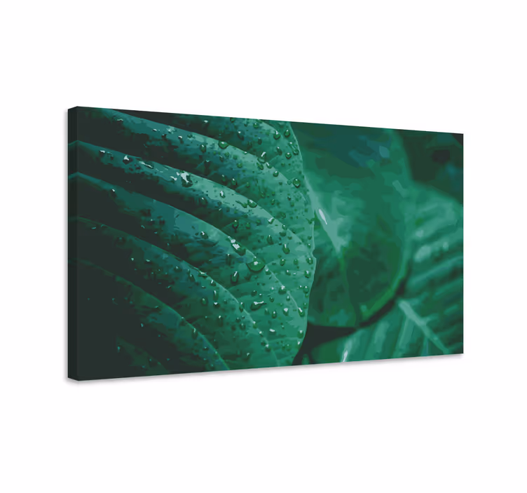 Blomster og planter lærredsbillede levende grønne blade - TenStickers