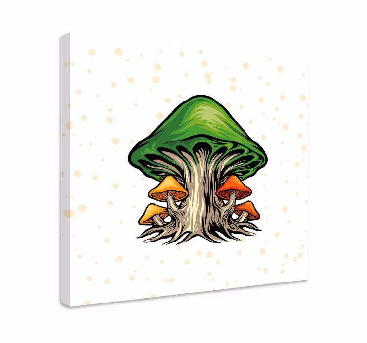 Blomster og planter lærredsbillede svampevækstmønster - TenStickers