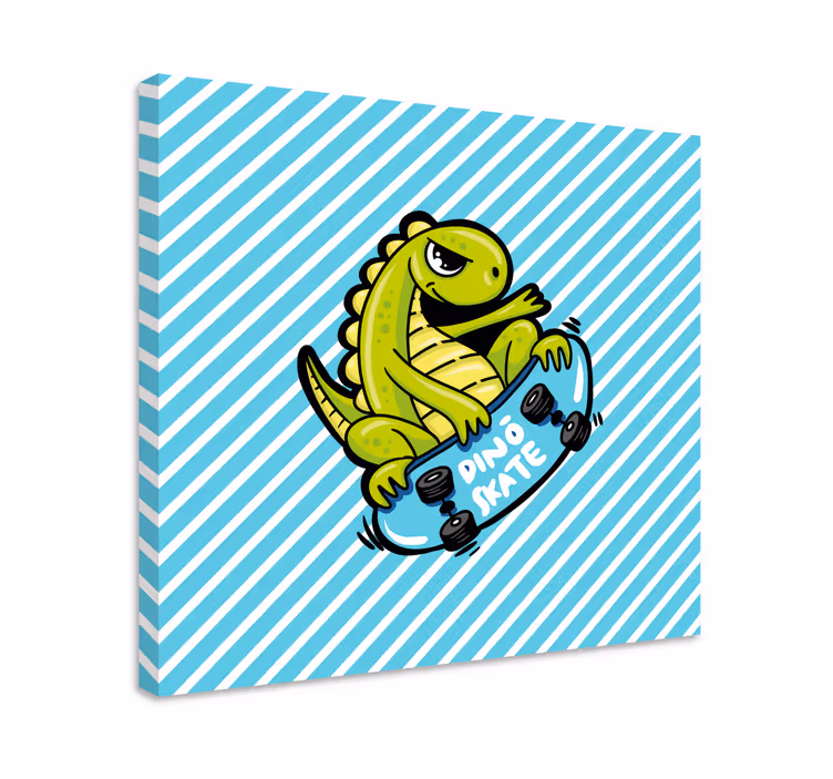 Dinosaur lærredsbillede dino skateboard sjov - TenStickers