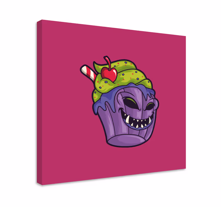 Truende cupcake-væsen andre tekster lærredsbillede - TenStickers
