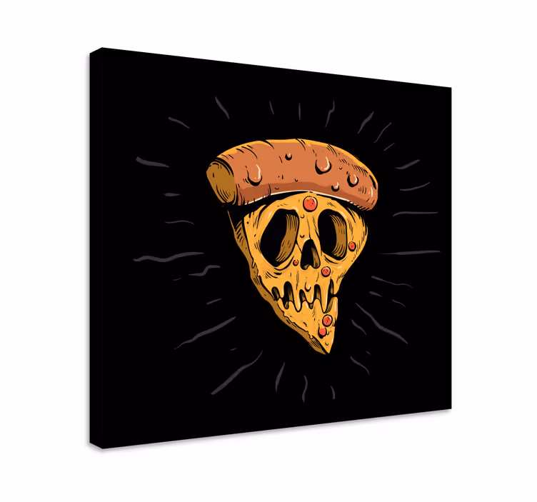 Skalle pizza skive andre tekster lærredsbillede - TenStickers