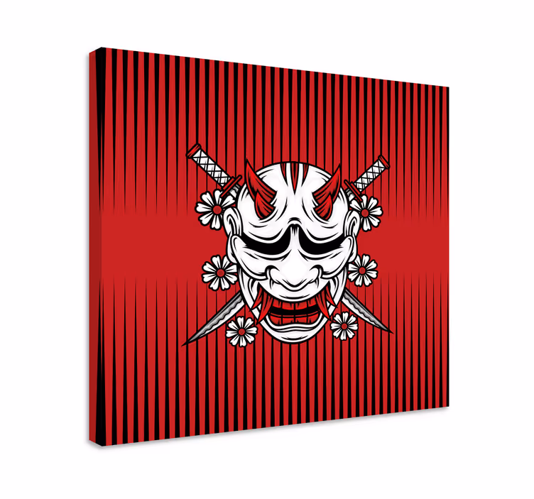 Mandala lærredsbillede demon maske kunst - TenStickers